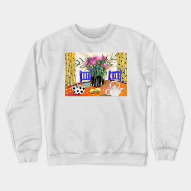 Set up for lemon tea Crewneck Sweatshirt by Hyssopartz